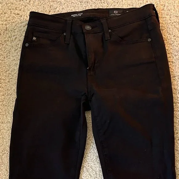 AG Adriano Goldschmied Black Prima Crop Cigarette Crop Jeans - Size 25R - Picture 2 of 10